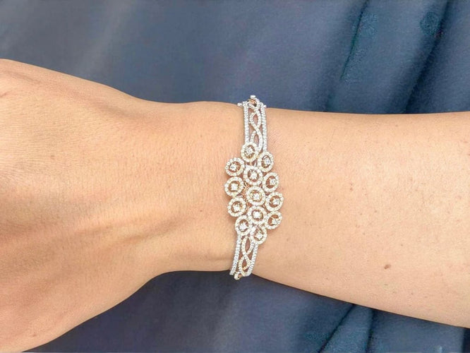 Bracelet Bracelet français - Bracelet en or blanc et or rose 18 carats et diamants 58 Facettes