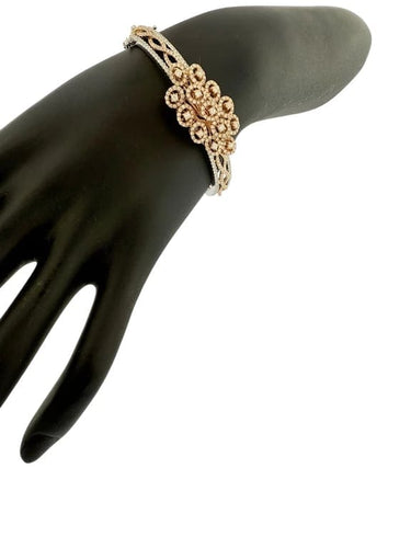 Bracelet Bracelet français - Bracelet en or blanc et or rose 18 carats et diamants 58 Facettes