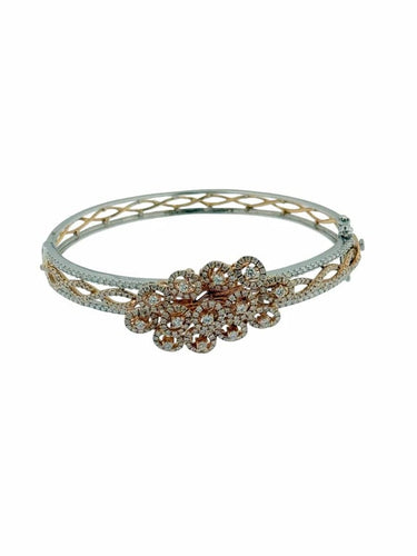 Bracelet Bracelet français - Bracelet en or blanc et or rose 18 carats et diamants 58 Facettes