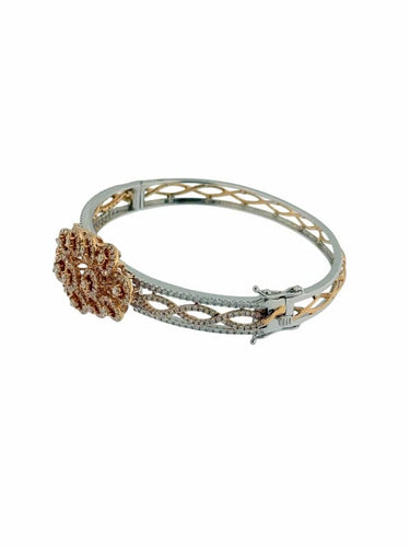 Bracelet Bracelet français - Bracelet en or blanc et or rose 18 carats et diamants 58 Facettes