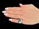 Bague 49 Bague italienne en or blanc 18 carats avec diamants noirs et blancs 58 Facettes