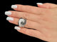 Bague 49 Bague italienne en or blanc 18 carats avec diamants noirs et blancs 58 Facettes