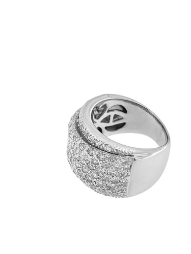 Bague 53.5 Bague en or blanc 18 carats avec diamant 1,50 ct 58 Facettes