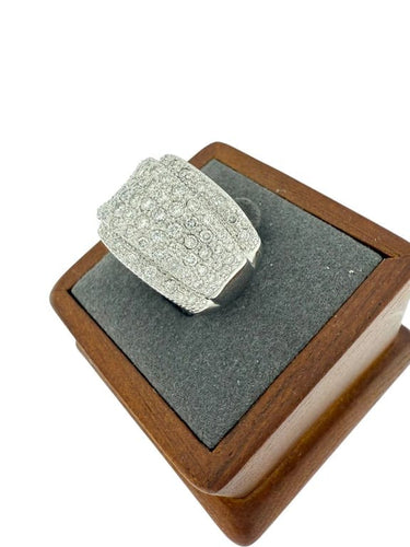 Bague 53.5 Bague en or blanc 18 carats avec diamant 1,50 ct 58 Facettes