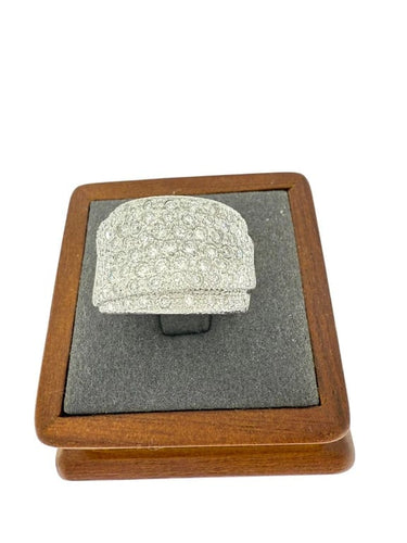 Bague 53.5 Bague en or blanc 18 carats avec diamant 1,50 ct 58 Facettes