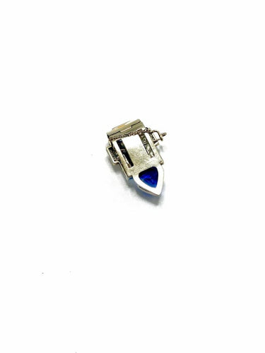 Boucles d'oreilles Art déco - Clip de revers en platine et or blanc 18k, diamants et saphirs 58 Facettes