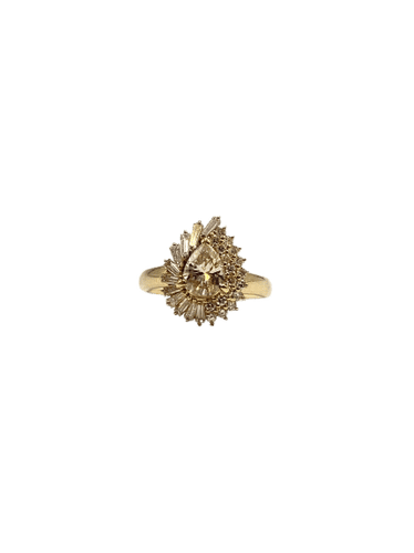 Bague 60 Bague diamants taille poire 1,10 ct en or jaune 18k 58 Facettes