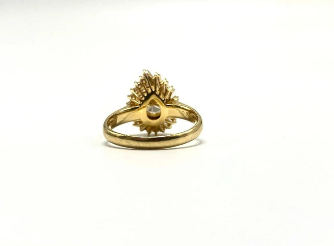 Bague 60 Bague diamants taille poire 1,10 ct en or jaune 18k 58 Facettes