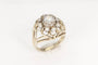 Bague 54 Bague dôme ancienne en or blanc et diamants 58 Facettes