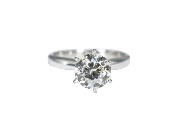 Bague 51 Solitaire - Bague en or blanc 750 avec diamant 1,92 ct 58 Facettes