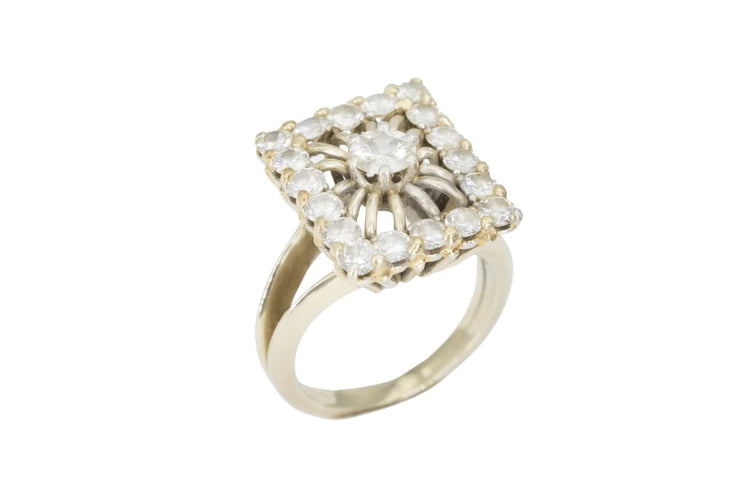 Bague 54 Bague vintage en or blanc avec diamants taille ancienne 58 Facettes