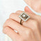 Bague 54 Bague vintage en or blanc avec diamants taille ancienne 58 Facettes