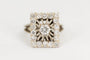 Bague 54 Bague vintage en or blanc avec diamants taille ancienne 58 Facettes