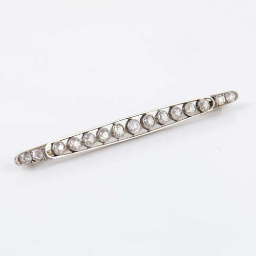 Broche Broche Art déco - 15 diamants en or blanc 18 ct et platine 58 Facettes 1