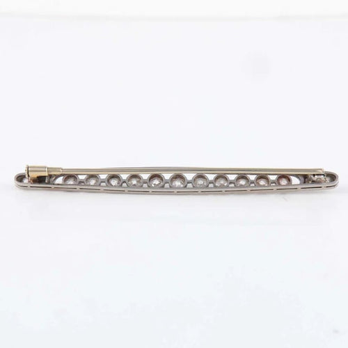 Broche Broche Art déco - 15 diamants en or blanc 18 ct et platine 58 Facettes 1