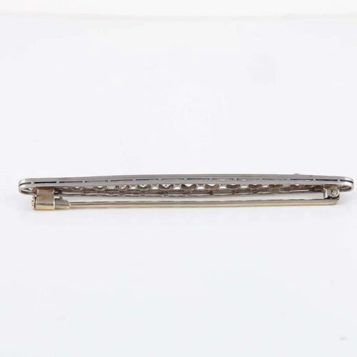 Broche Broche Art déco - 15 diamants en or blanc 18 ct et platine 58 Facettes 1