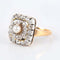 Bague 54 Bague rétro en or jaune 18 ct, perle et diamants 58 Facettes 1