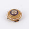 Broche Broche fleur en or jaune avec améthyste, perles et diamants 58 Facettes 1