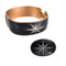 Bracelet Manchette et broche de deuil en or rose 14 ct, émail noir et diamants 58 Facettes 1