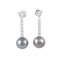 Boucles d'oreilles Boucles d'oreilles pendantes en or blanc 18 ct, perles de Tahiti et diamants 58 Facettes 1