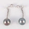 Boucles d'oreilles Boucles d'oreilles pendantes en or blanc 18 ct, perles de Tahiti et diamants 58 Facettes 1