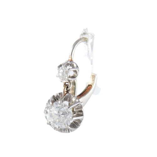 Boucles d'oreilles Boucles d'oreilles dormeuses en or blanc 750 serties de diamants 58 Facettes 220367