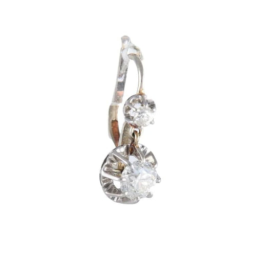 Boucles d'oreilles Boucles d'oreilles dormeuses en or blanc 750 serties de diamants 58 Facettes 220367