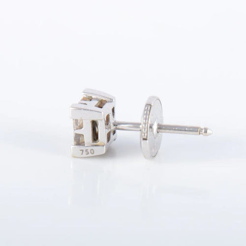 Boucles d'oreilles Clous d'oreilles - Diamants taille princesse en or blanc 18 carats 58 Facettes 220321