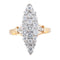 Bague 56 Bague marquise ancienne en or jaune 750 et diamants 58 Facettes
