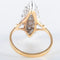 Bague 56 Bague marquise ancienne en or jaune 750 et diamants 58 Facettes