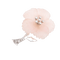 Broche Broche hibiscus en or blanc 14K, quartz rose et diamants 58 Facettes 220330