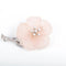 Broche Broche hibiscus en or blanc 14K, quartz rose et diamants 58 Facettes 220330