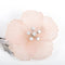 Broche Broche hibiscus en or blanc 14K, quartz rose et diamants 58 Facettes 220330