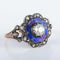 Bague 55 Bague en or rose 750 et argent émaillé bleu avec diamants 58 Facettes 220424