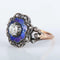 Bague 55 Bague en or rose 750 et argent émaillé bleu avec diamants 58 Facettes 220424
