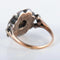 Bague 55 Bague en or rose 750 et argent émaillé bleu avec diamants 58 Facettes 220424