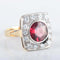 Bague 59 Bague - Grenat et diamants en or jaune 14K 58 Facettes 220382