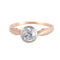 Bague 51 Bague solitaire serti clos en or rose 14K et diamant 58 Facettes 220383