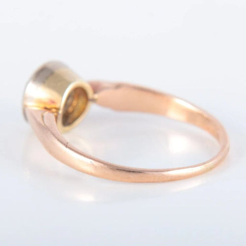 Bague 51 Bague solitaire serti clos en or rose 14K et diamant 58 Facettes 220383