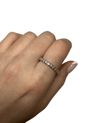 Bague 57 Alliance - Bague en platine et diamants 58 Facettes