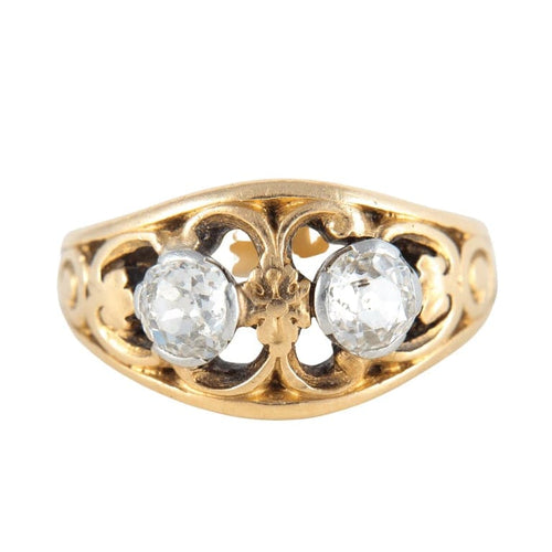 Bague 52 Bague à motifs en or jaune 750 avec diamants 58 Facettes 220423