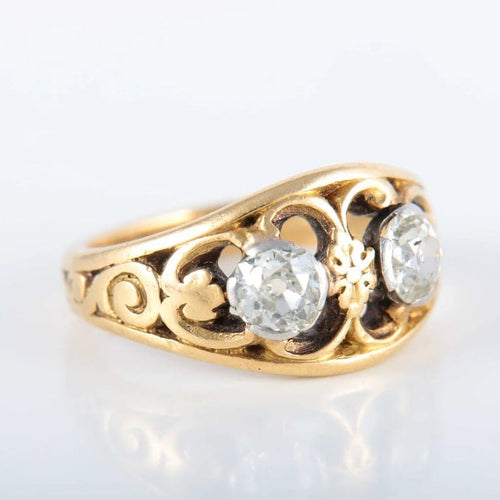 Bague 52 Bague à motifs en or jaune 750 avec diamants 58 Facettes 220423