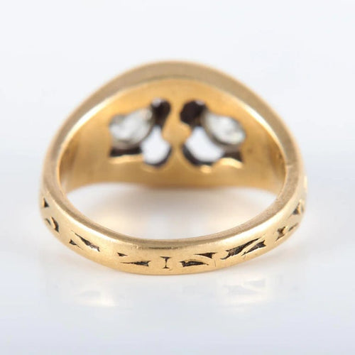 Bague 52 Bague à motifs en or jaune 750 avec diamants 58 Facettes 220423