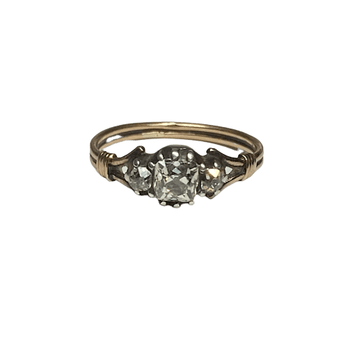 Bague 53 Bague trilogie en or rose 14K et diamants 58 Facettes