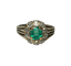 Bague 51 Bague ancienne en or 18K avec émeraude et diamants 58 Facettes