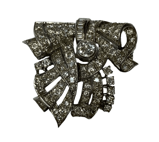 Broche Broche Art déco en platine et or 18K avec diamants 58 Facettes