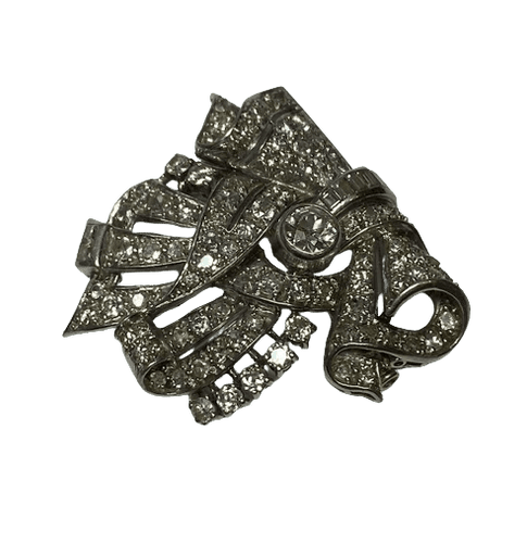 Broche Broche Art déco en platine et or 18K avec diamants 58 Facettes