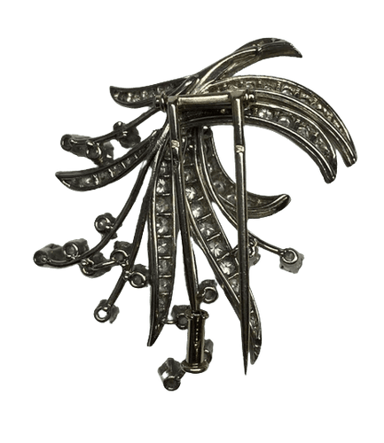 Broche Broche gerbe de fleurs en or blanc 18K et diamants 58 Facettes