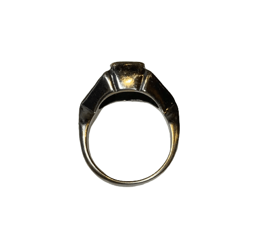 Bague 57 Bague émeraude et diamants en or blanc et jaune 18K 58 Facettes
