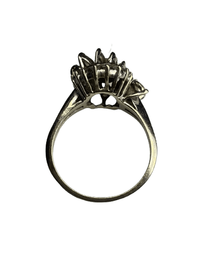 Bague 61 Bague en or blanc 18K avec diamants 58 Facettes
